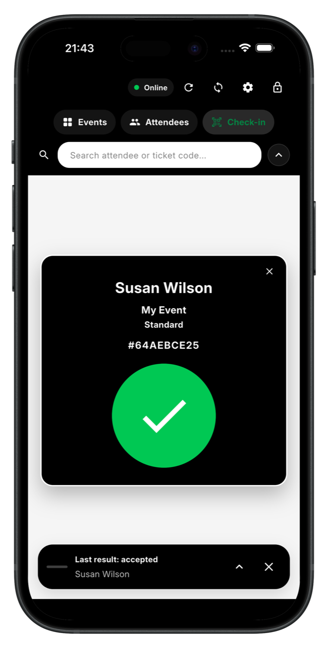 Hydra check-in on mobile phone
